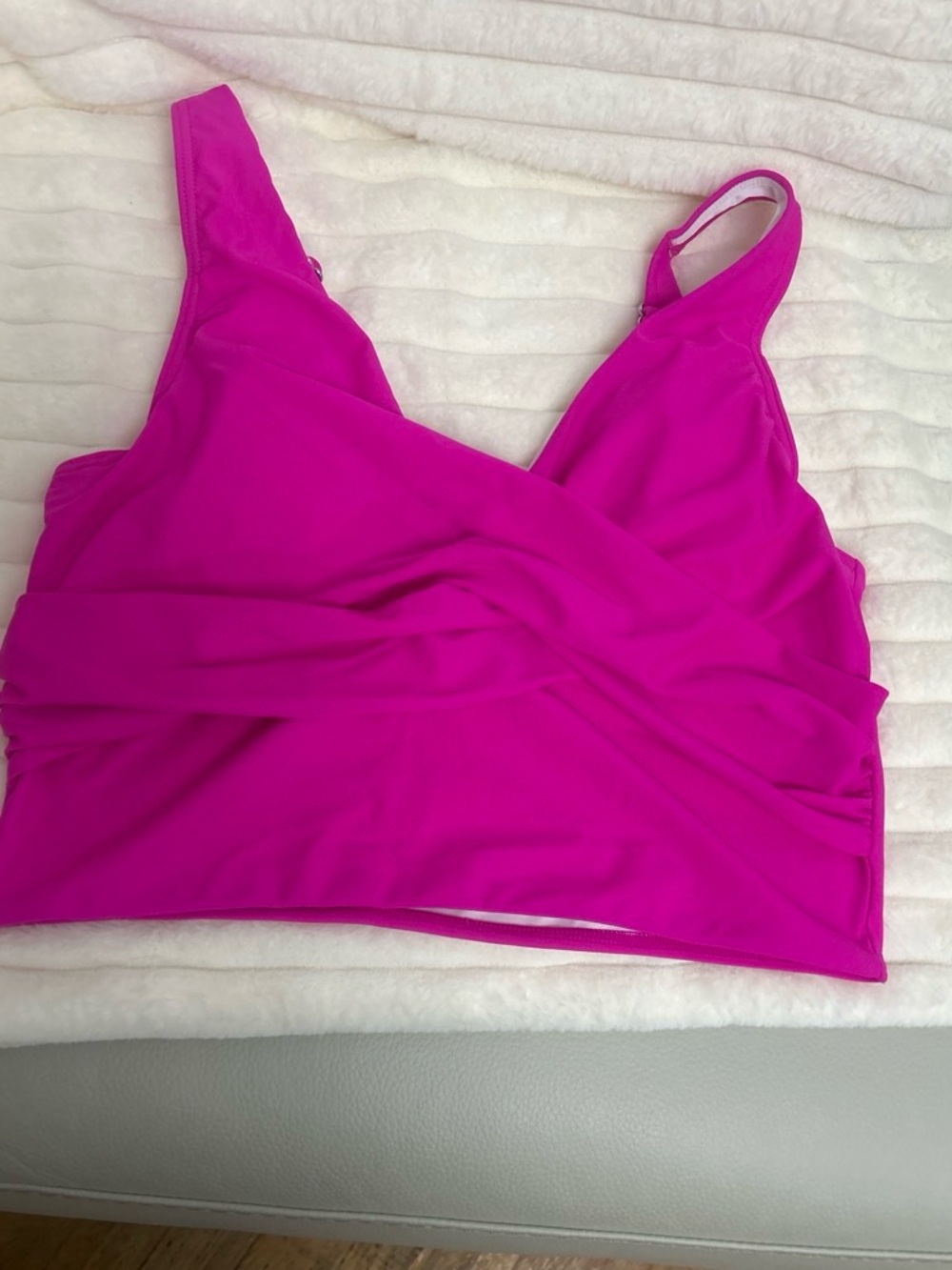 Wrap-Front Sports Bralette in Bright Fuchsia